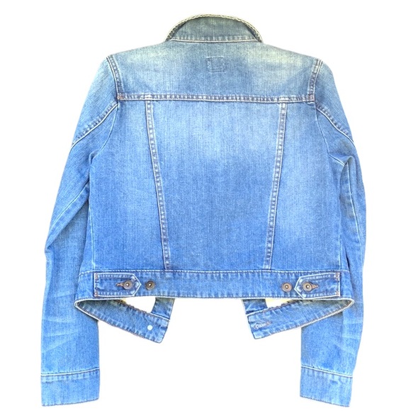 JCP Women’s Medium Rinse Cropped Waist Blue Jean Jacket Size Small - Picture 3 of 5